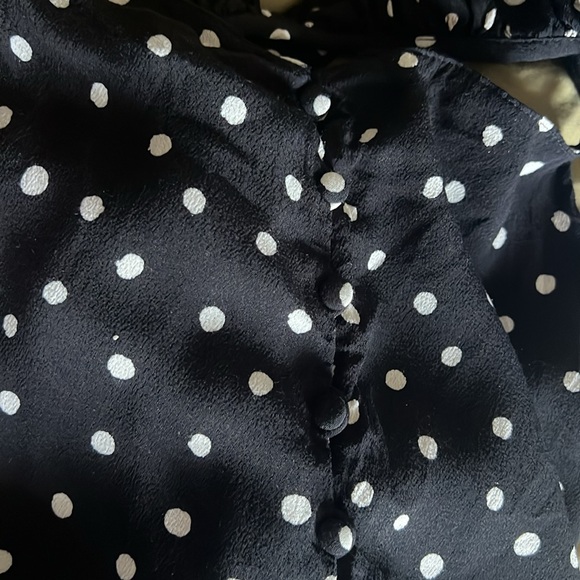 Madewell ruffle strap cami black and white polka dot size 2 - Picture 5 of 6